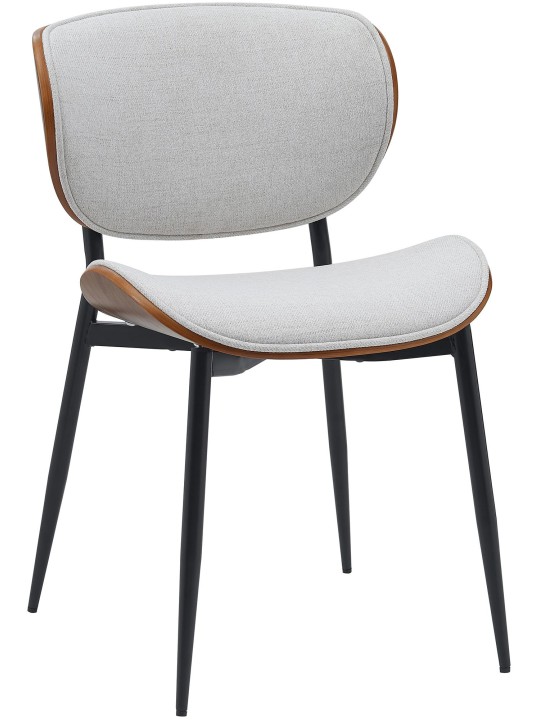 Bezoekersstoel Enid stof, walnoot/crème