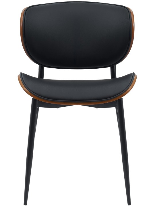 Bezoekersstoel Enid kunstleer, walnoot/zwart