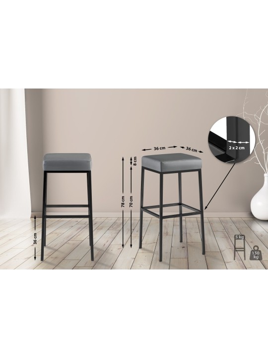 Barkruk Montreal B80, grijs