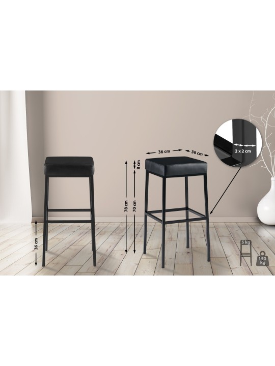 Barkruk Montreal B80, zwart