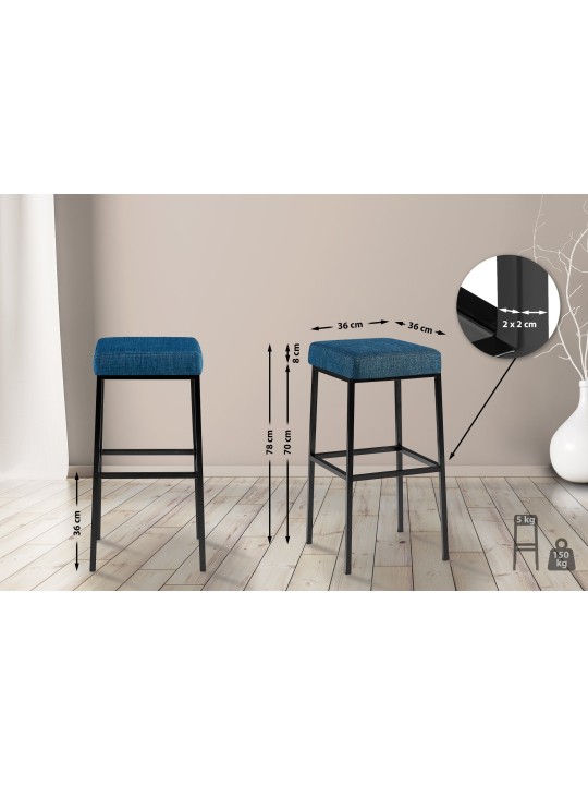 Barkruk Montreal B80 stof, blauw