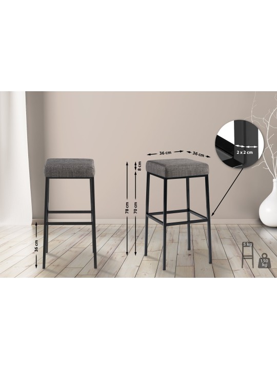 Barkruk Montreal B80 stof, grijs