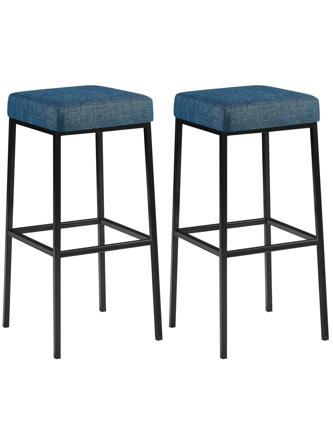 Set van 2 barkrukken Montreal 85 stof, blauw
