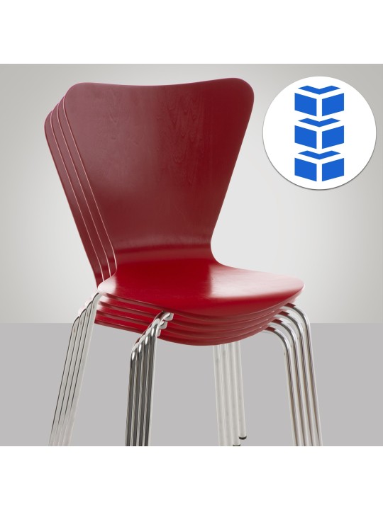 Set van 2 Calisto bezoekersstoelen, rood Set van 2 Calisto bezoekersstoelen, rood