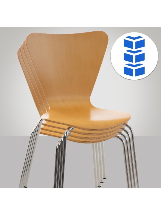 Set van 2 Calisto bezoekersstoelen, naturel Set van 2 Calisto bezoekersstoelen, naturel