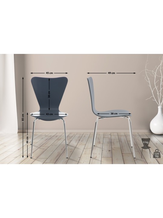 Set van 2 Calisto bezoekersstoelen, grijs Set van 2 Calisto bezoekersstoelen, grijs