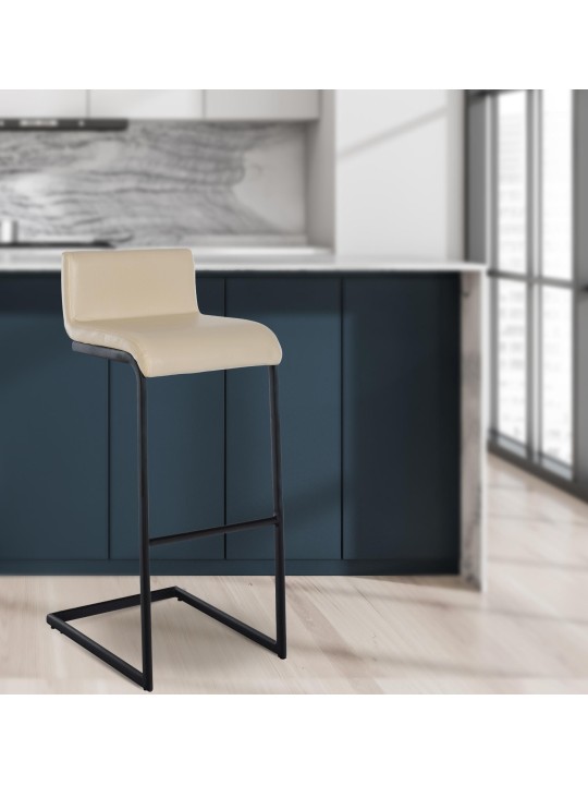 Barkruk Newport kunstleer B, crème