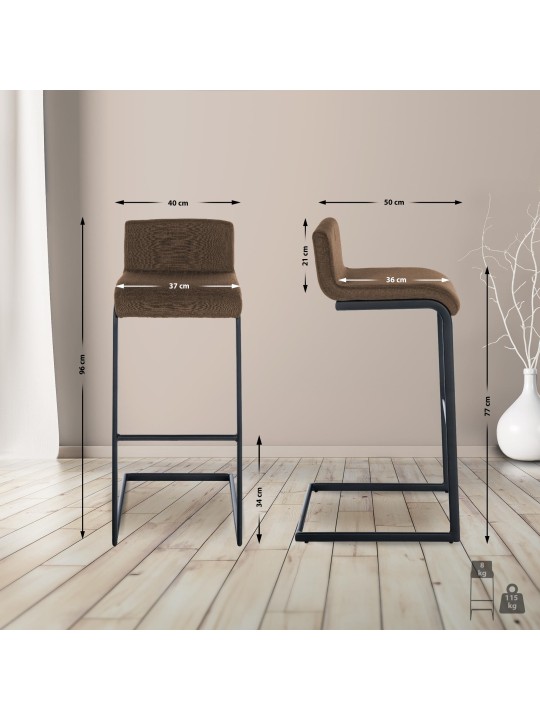 Barkruk Newport stof B, bruin Barkruk Newport stof B, bruin