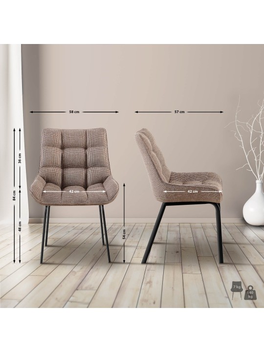 Stoel Saranda stof, terrabruin