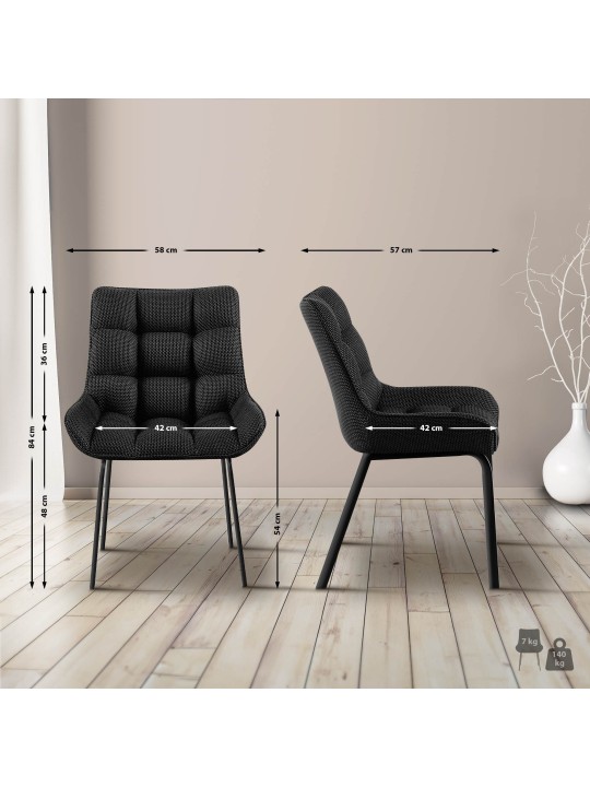 Stoel Saranda stof, titaniumgrijs