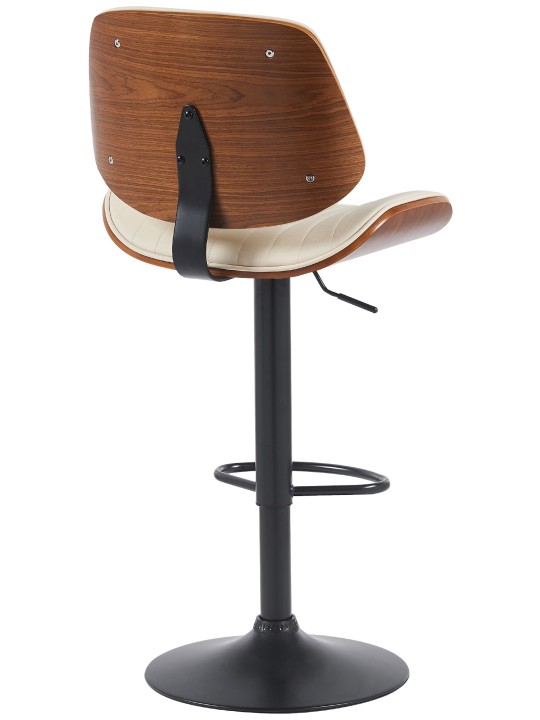 Barkruk Clawson kunstleer, walnoot/crème