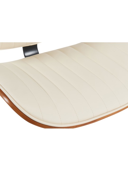 Barkruk Clawson kunstleer, walnoot/crème