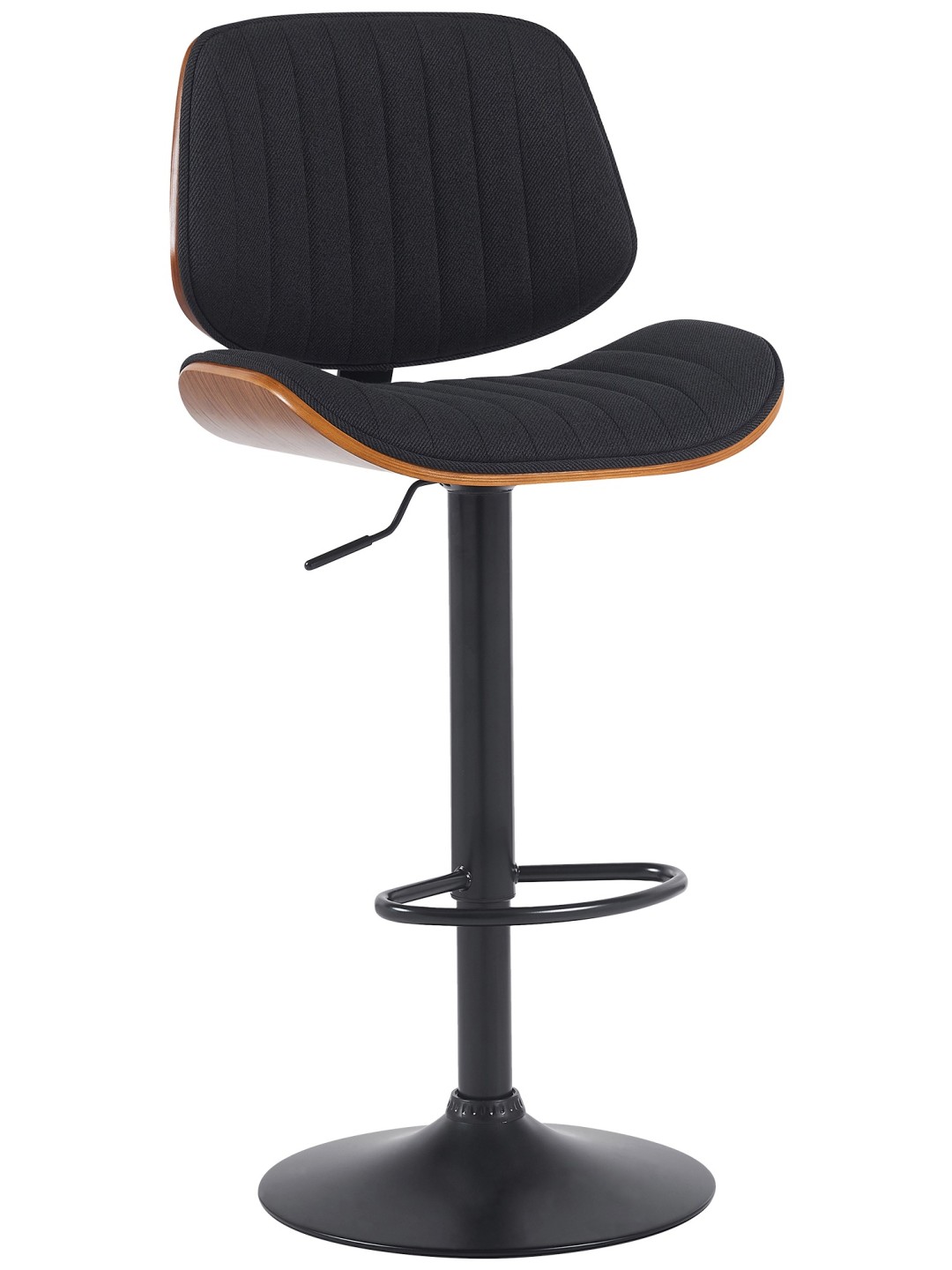 Barkruk Clawson stof, walnoot/zwart