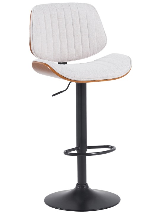 Barkruk Clawson stof, walnoot/crème