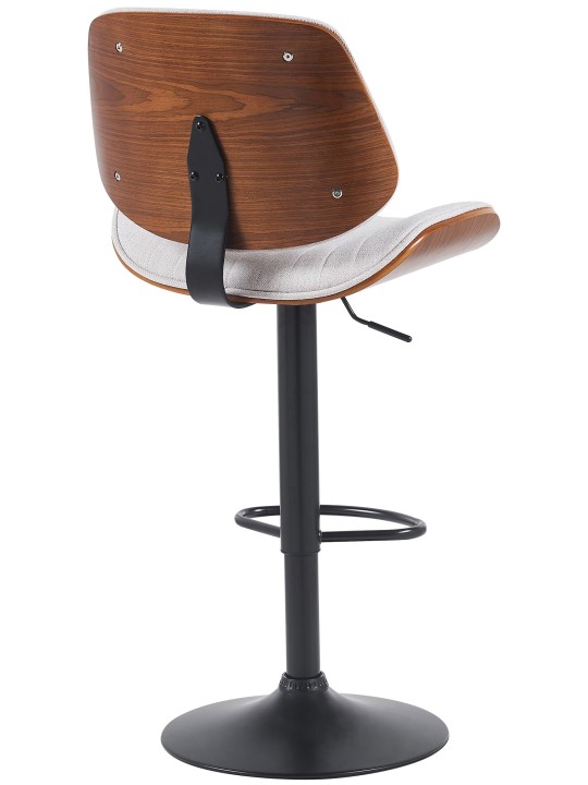 Barkruk Clawson stof, walnoot/crème