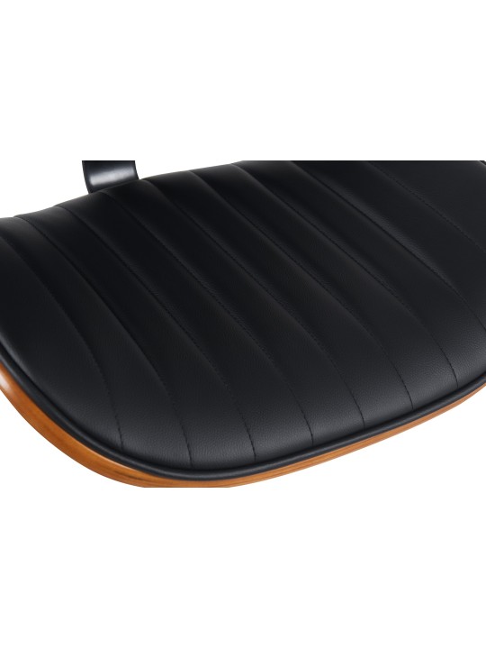 Barkruk Clawson kunstleer chroom, walnoot/zwart