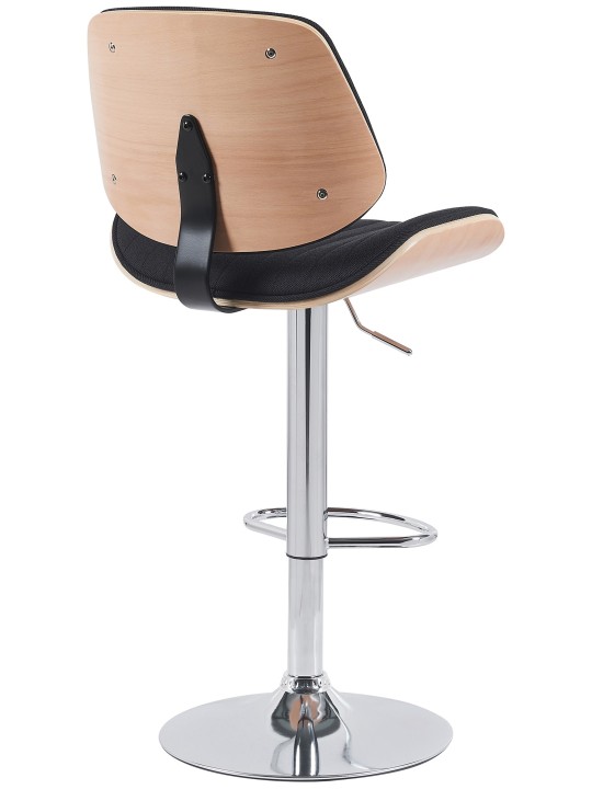 Barkruk Clawson stof chroom, naturel/zwart