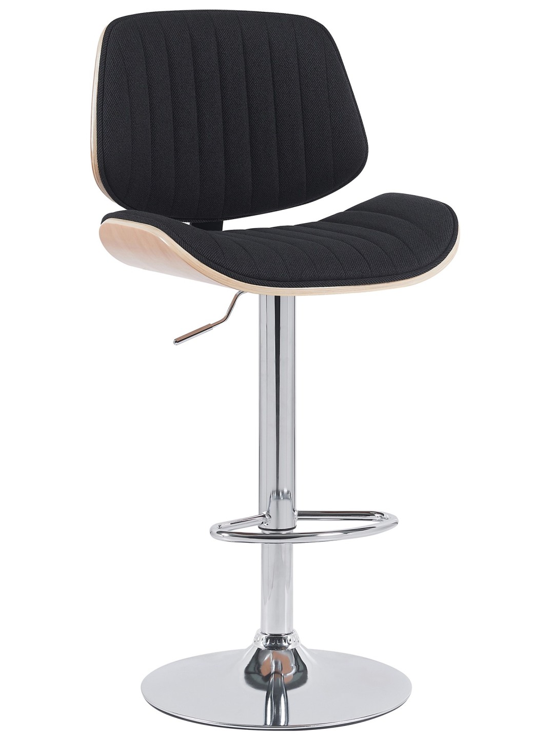 Barkruk Clawson stof chroom, naturel/zwart