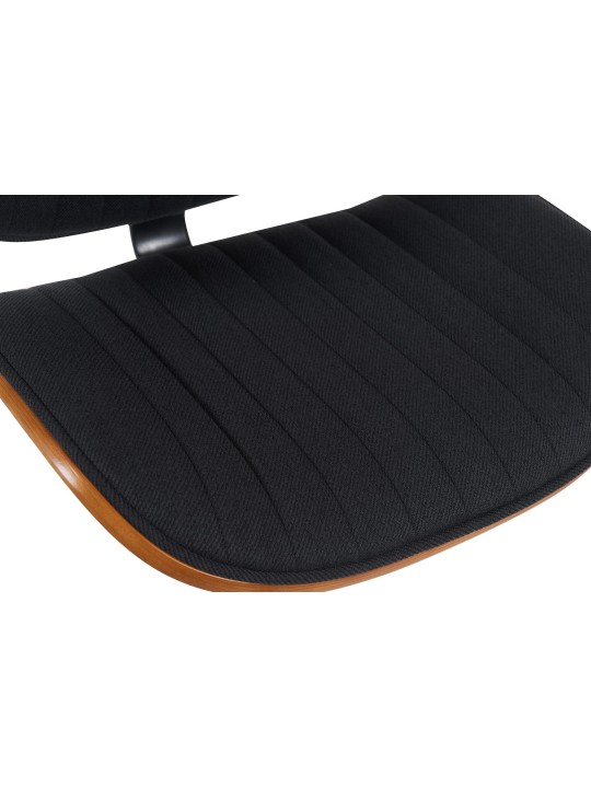 Barkruk Clawson stof chroom, walnoot/zwart