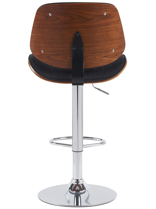 Barkruk Clawson stof chroom, walnoot/zwart