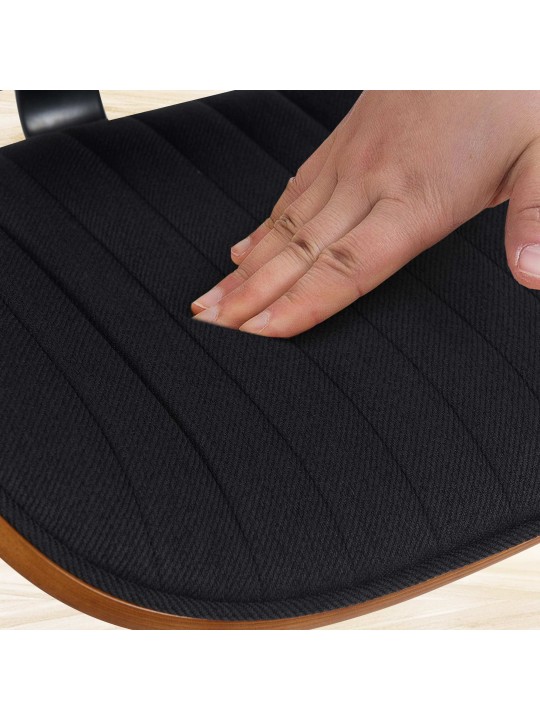 Barkruk Clawson stof chroom, walnoot/zwart