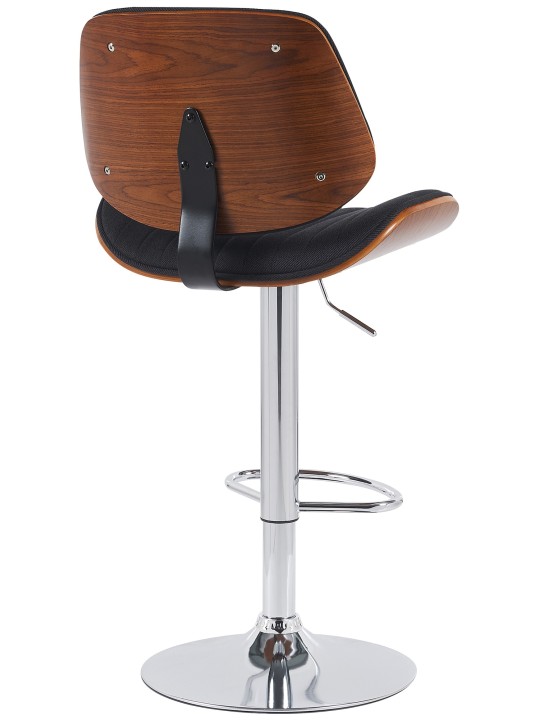 Barkruk Clawson stof chroom, walnoot/zwart