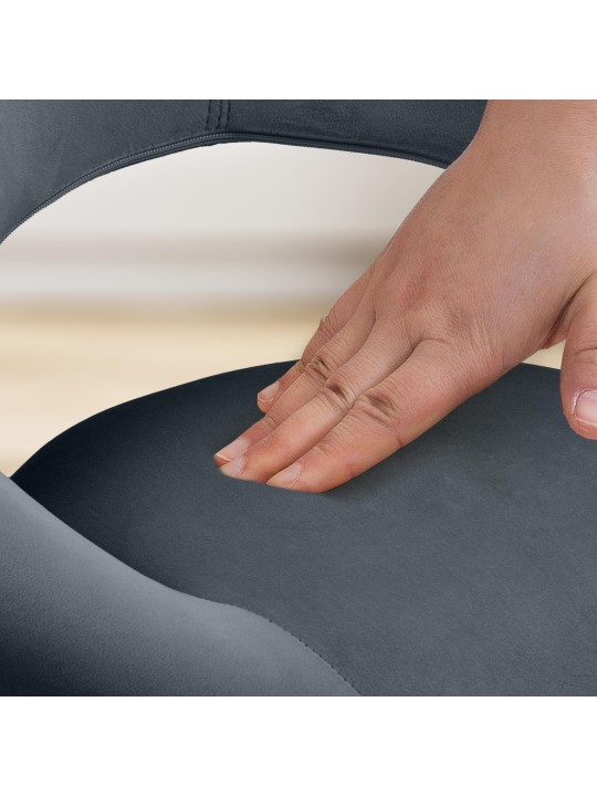 Barkruk Olinda fluweel chroom, donkergrijs