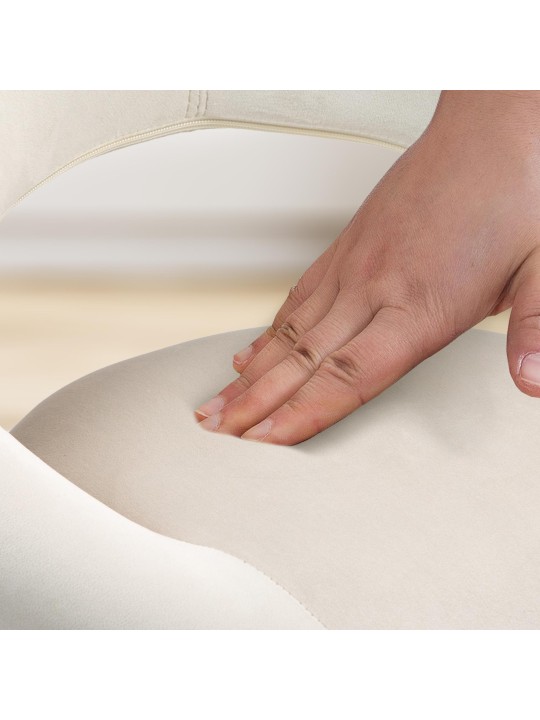 Barkruk Olinda fluweel chroom, crème