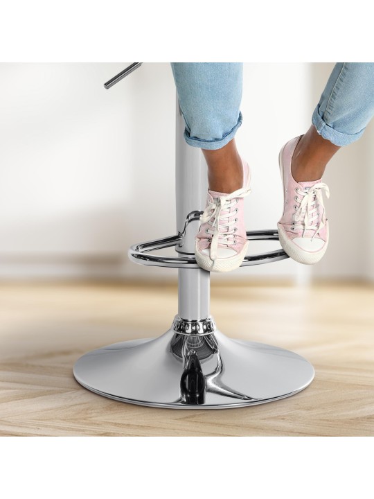 Barkruk Olinda fluweel chroom, blauw