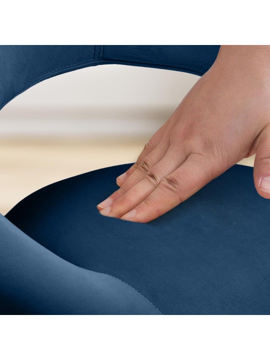 Barkruk Olinda fluweel chroom, blauw