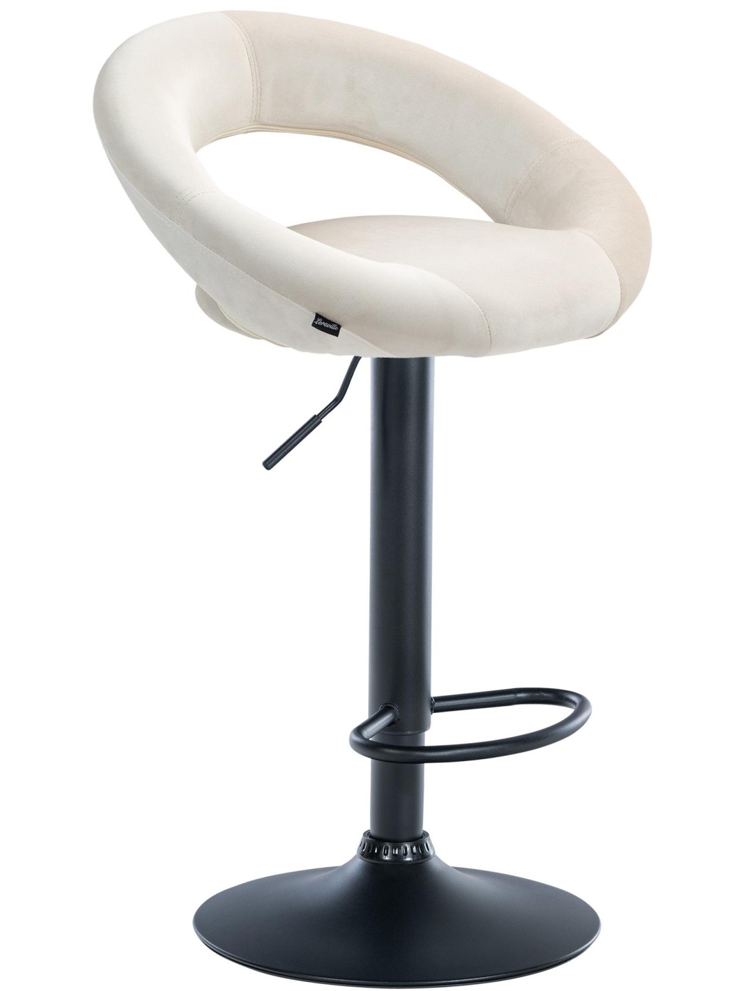 Barkruk Olinda fluweel, crème