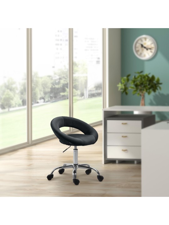 Werkkruk Olinda fluweel, zwart