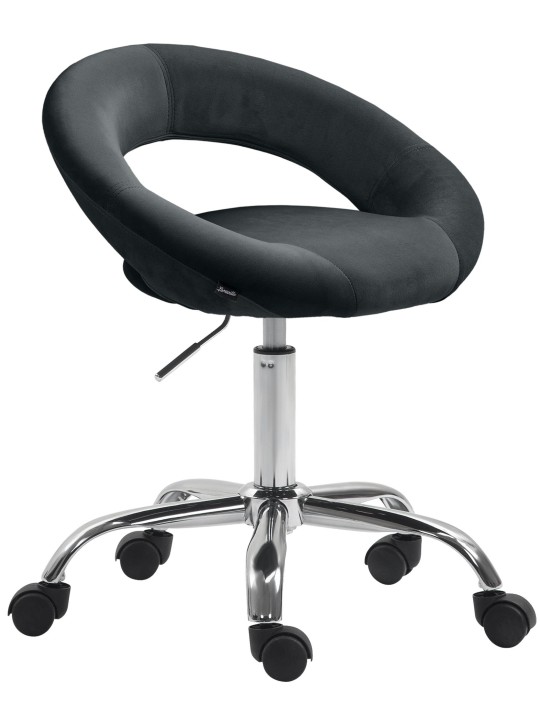 Werkkruk Olinda fluweel, zwart