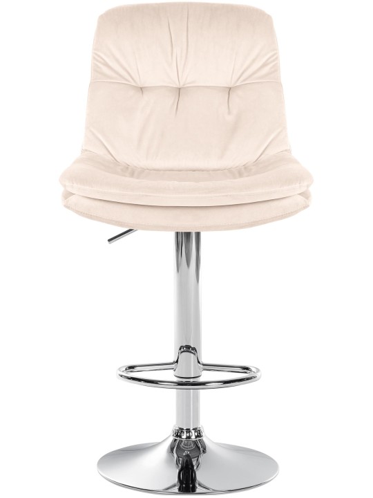 Barkruk Laurel fluweel chroom, crème