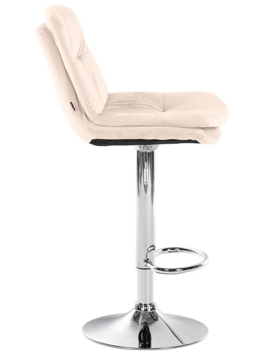 Barkruk Laurel fluweel chroom, crème