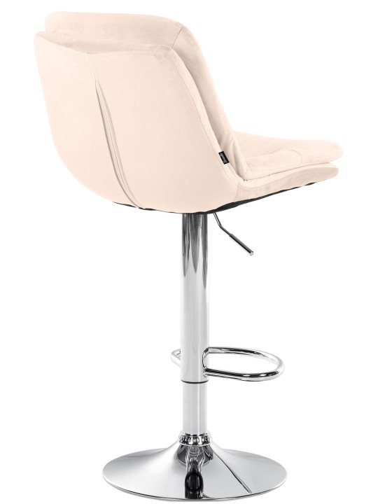 Barkruk Laurel fluweel chroom, crème