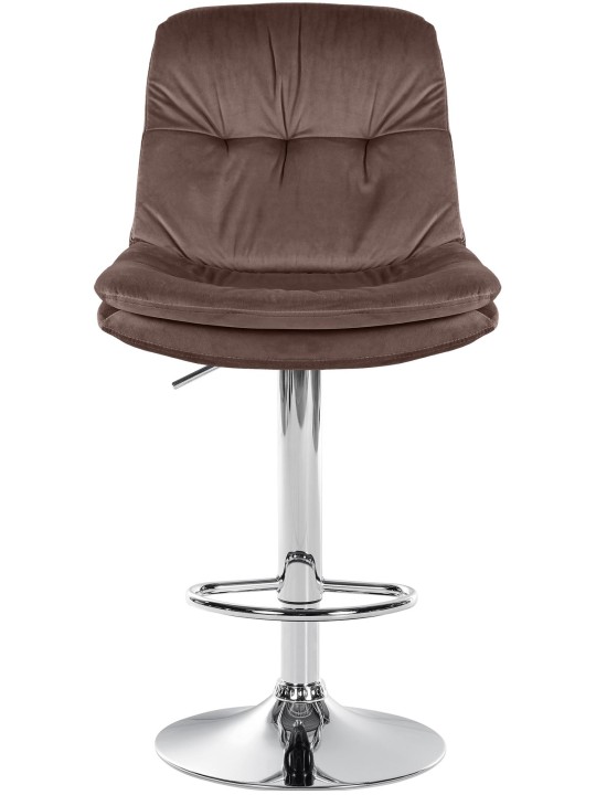 Barkruk Laurier Fluweel Chroom, bruin