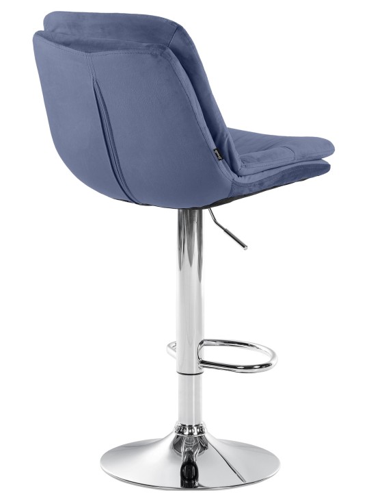 Barkruk Laurier Fluweel Chroom, blauw