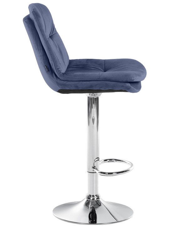 Barkruk Laurier Fluweel Chroom, blauw