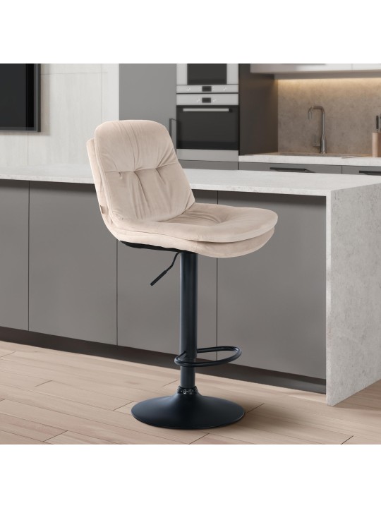 Barkruk Laurel fluweel, crème