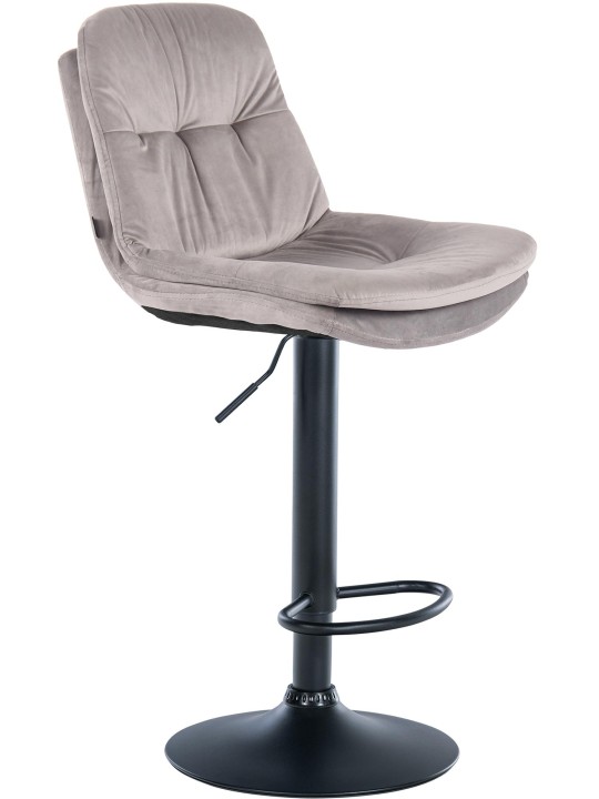 Barkruk Laurel fluweel, grijs