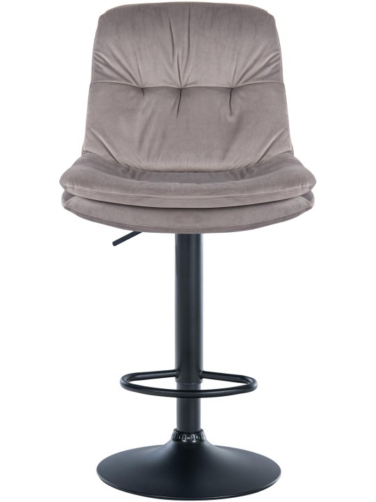 Barkruk Laurel fluweel, grijs