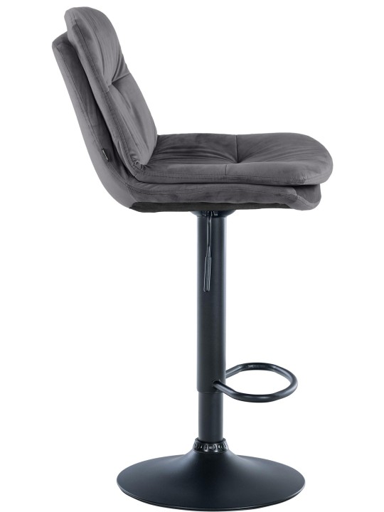 Barkruk Laurel fluweel, donkergrijs