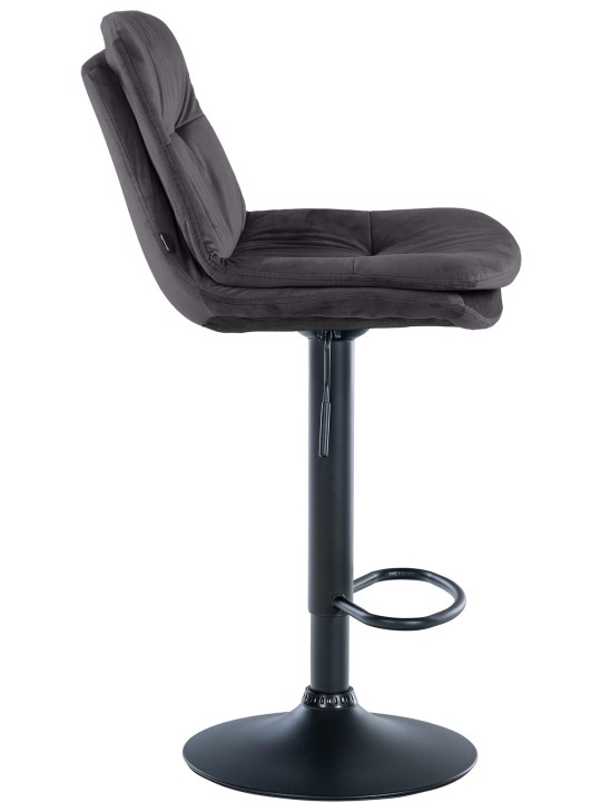 Barkruk Laurel fluweel, zwart