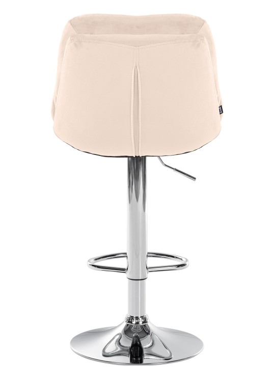 Barkruk Laurel fluweel chroom, crème