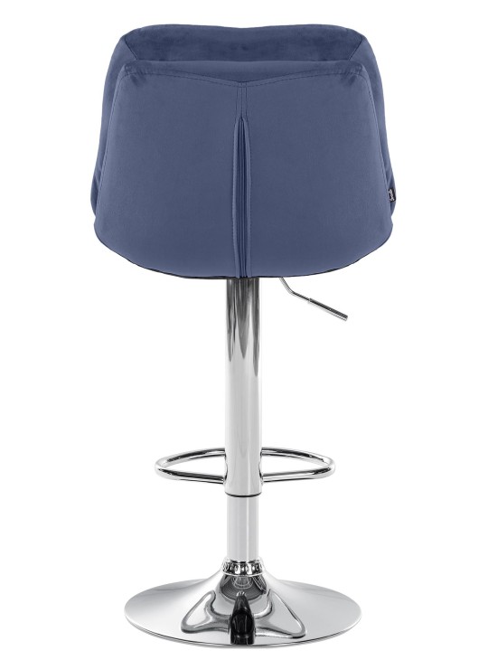 Barkruk Laurier Fluweel Chroom, blauw