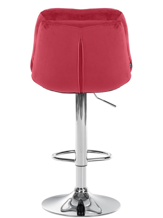 Barkruk Laurier Fluweel Chroom, rood