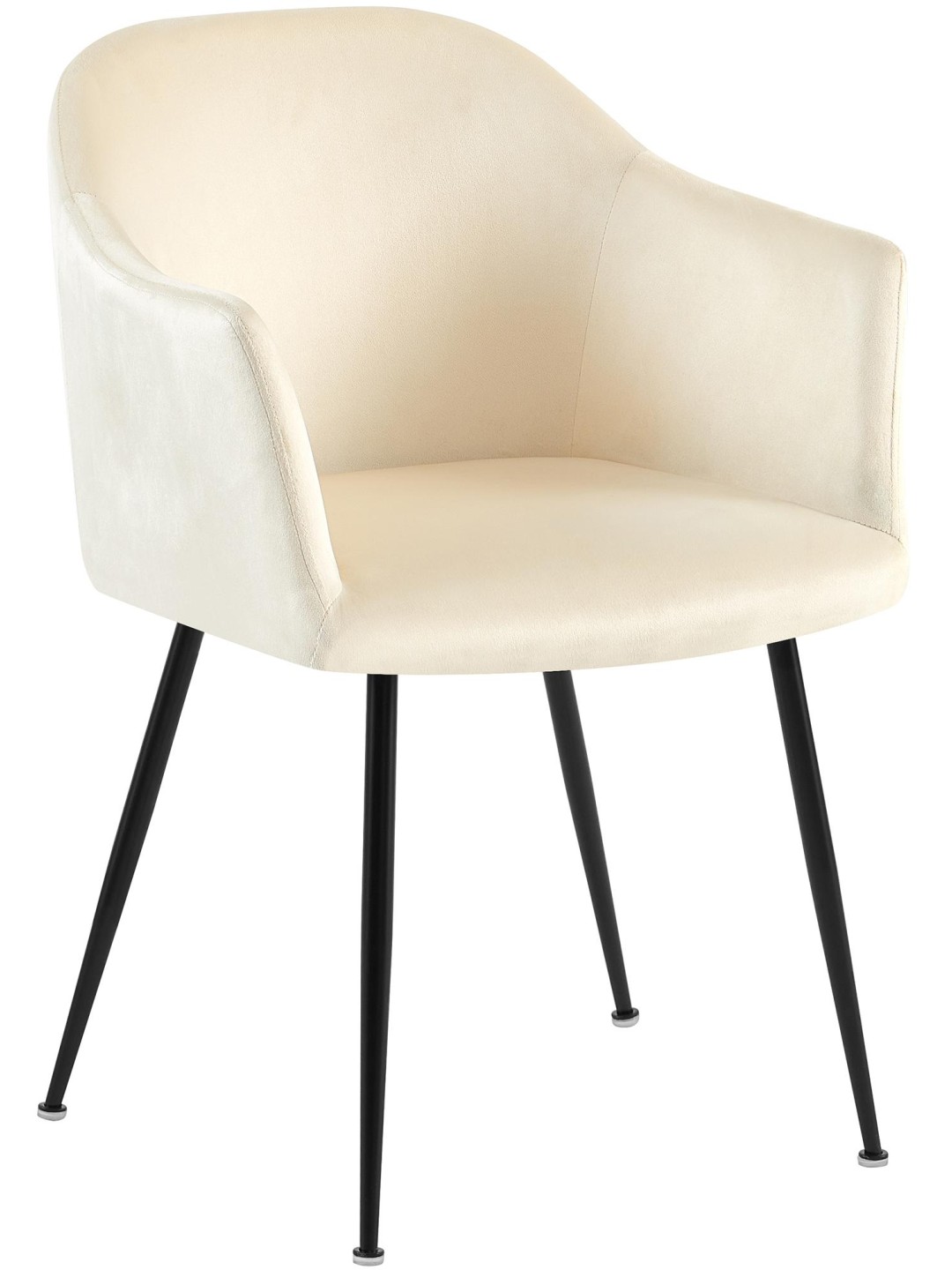 Jaysie fluwelen eetkamerstoel, crème