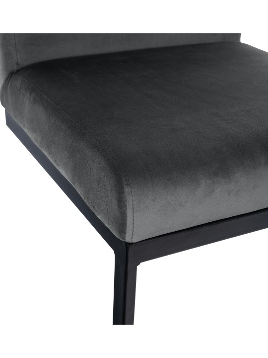 Barkruk Hopewell fluweel B, donkergrijs