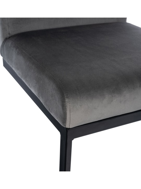 Barkruk Hopewell fluweel B, grijs